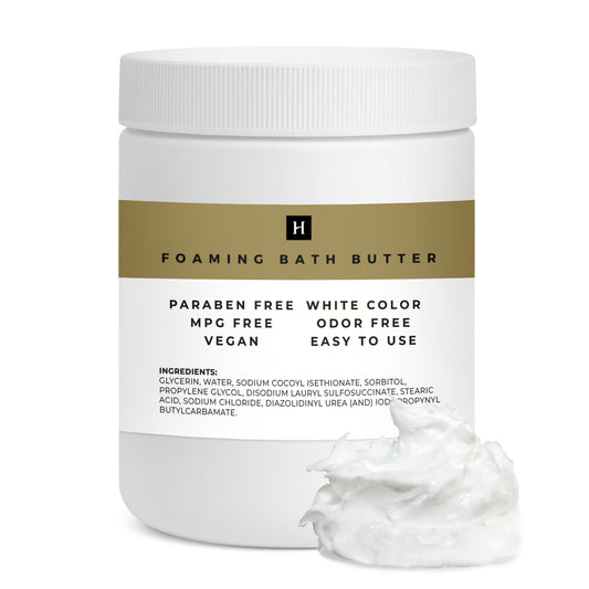 Foaming Bath Butter Base Whipped - Whipped Soap - 1lb Jar - HalalEveryDay - Vegan - 100% Pure Premium Quality Scrub Skin Body Shower Shave Wash Bath