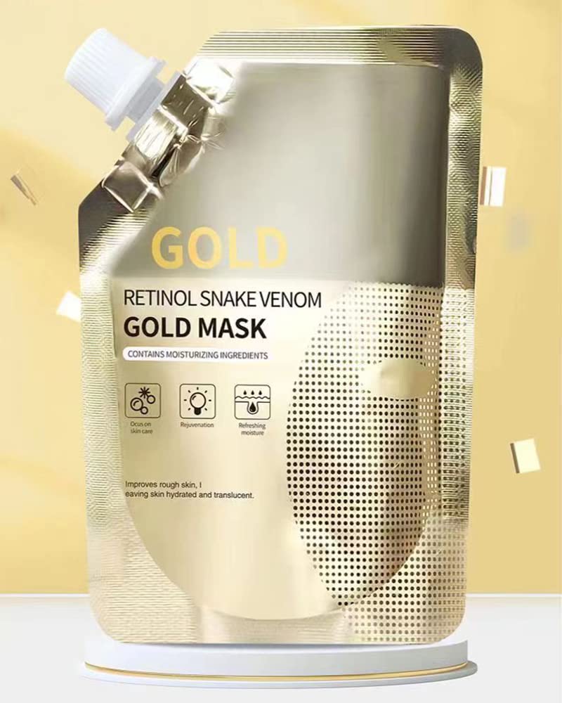 Retinol Snake Venom Gold Peel-Off Mask 100g – Anti-Aging Face Mask to Reduce Wrinkles, Fine Lines, Acne & Minimize Pores, Moisturizing