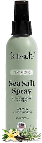 Kitsch Sea Salt Spray for Men and Women | Hair Spray with Rosemary, Biotin, Magnesium - Hair Texturizer for Natural Curls and Beach Waves | Ideal