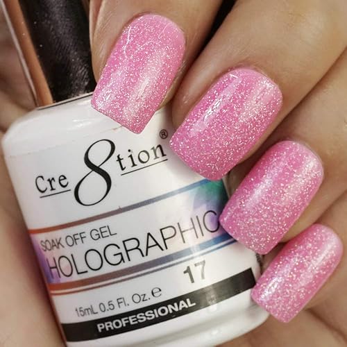 Cre8tion Holographic Collection Soak Off Gel LED/UV cured 15mL/0.5 fl oz - HG17 Beauty & Personal Care Cre8tion