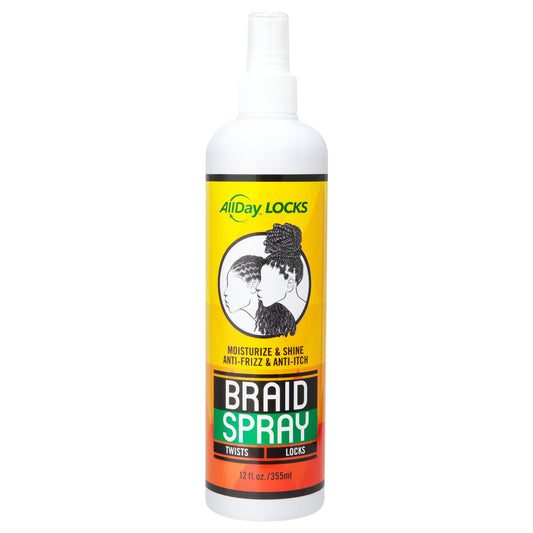 AllDay Locks Braid Spray (12 oz) | Alleviates Itchy & Dry Scalp | High Shine, Softens Dull Hair | Cleanse & Rejuvenate Braids, Locks, Twists, Cornrows