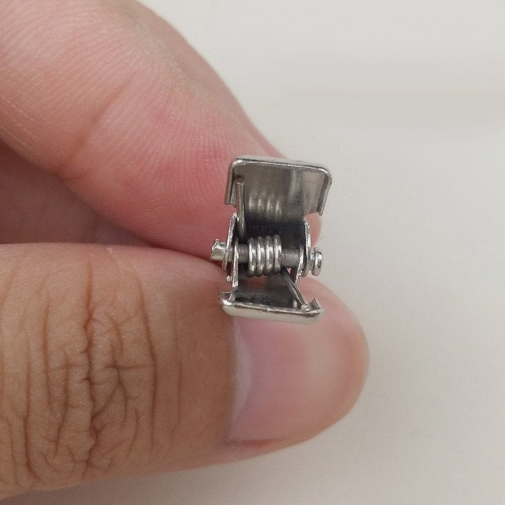 50 PCS Hairdressing Single Prong Pin Curl Clips 1.78 Inch Metal Alligator Hair Clips for Hair Extensions, Hair Salon, Barber, Stylist