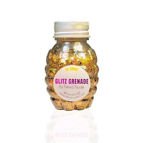 Neva Nude Face and Body Glitter Keychain - Chunky Glitter in Aloe for Festivals, Raves, and More | Cosmetic Grade | Super Sparkly (24 Karat Gold