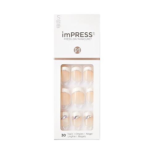 KISS imPRESS Press-On Manicure, Believe, Short Length Square, with PureFit Technology, Includes Prep Pad, Mini File, Cuticle Stick, and 30 Fake Nails Beauty & Personal Care KISS