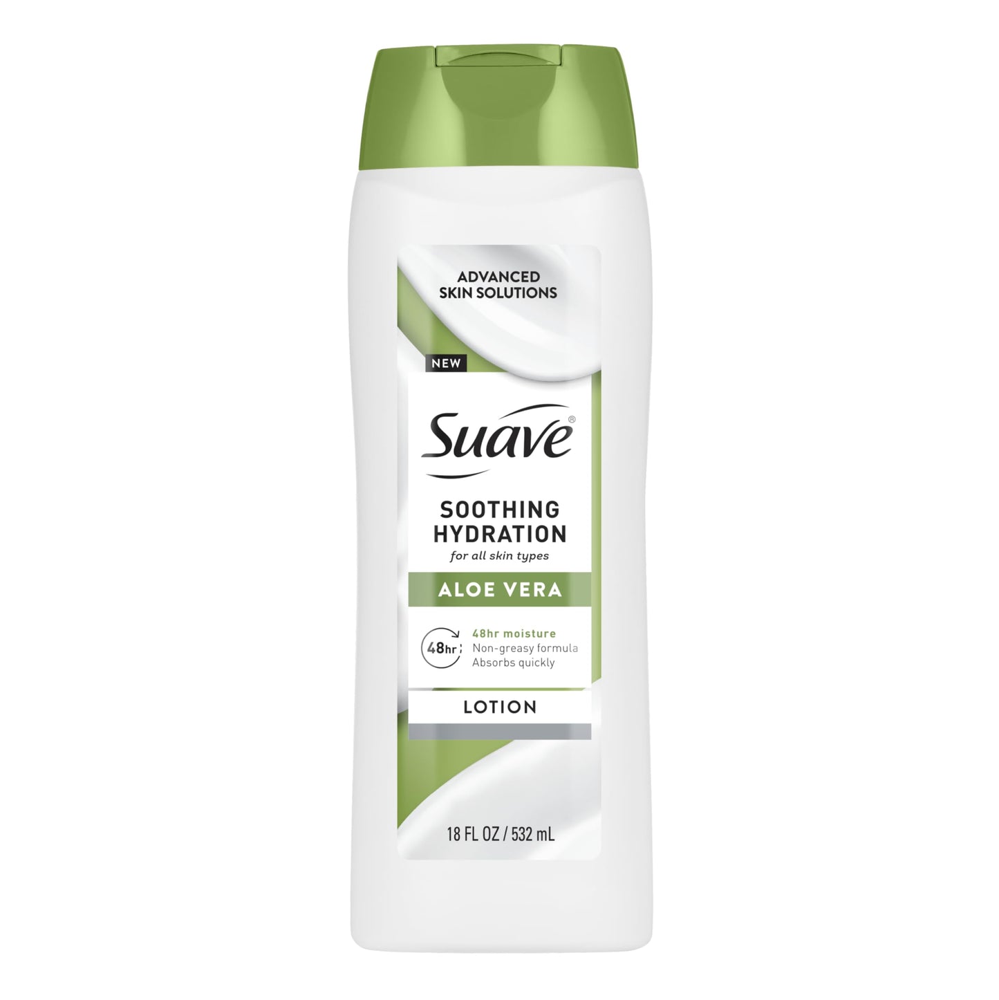 Suave Soothing Hydration Hand & Body Lotion With Aloe Vera Refreshes Dry Skin, Fast Absorbing, Intensive Moisturizing Cream For Women, Non Greasy