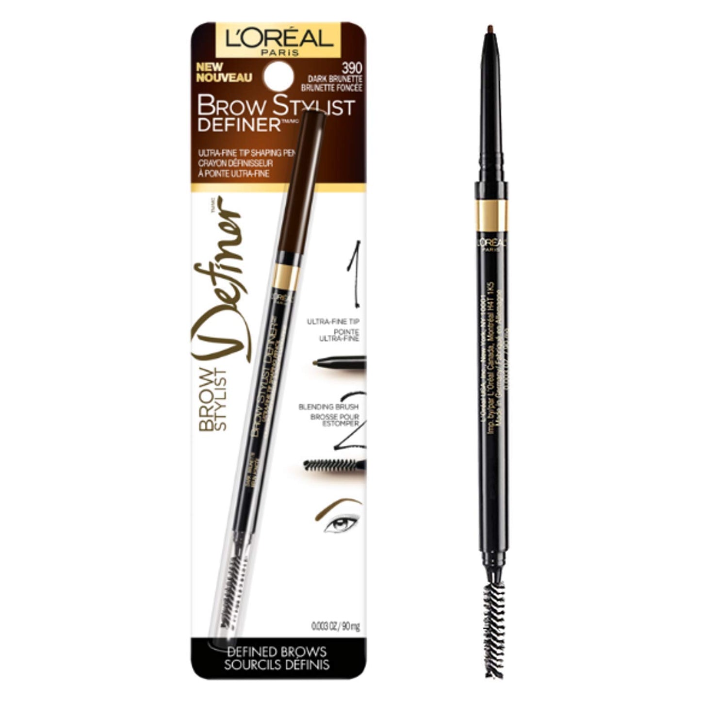 L'Oreal Paris Makeup Brow Stylist Definer Waterproof Eyebrow Pencil, Ultra-Fine Mechanical & Retractable Brow Pencil, Draws Tiny Brow Hairs & Fills