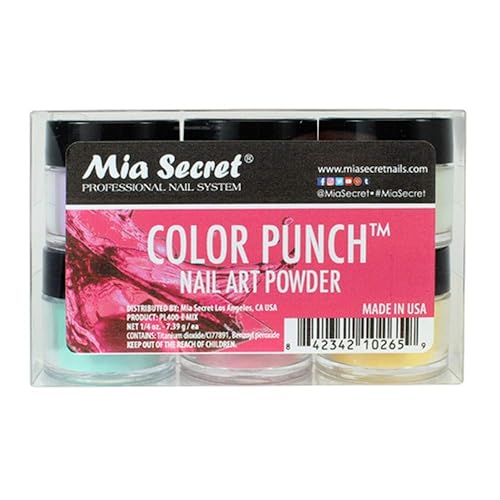 Mia Secret -Color Punch Collection Nail Acrylic Powder set of 6