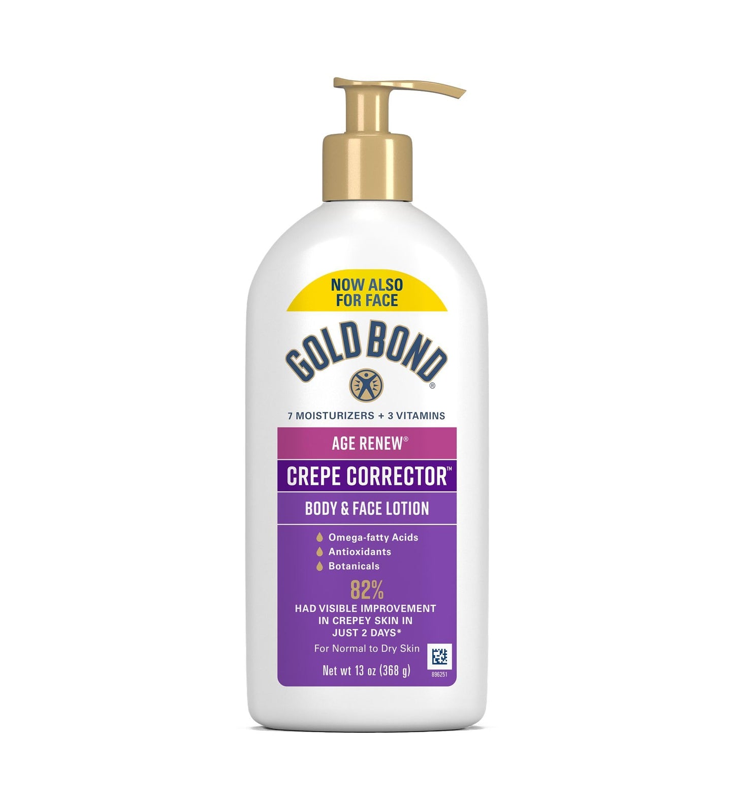 Gold Bond Age Renew Crepe Corrector Body Lotion, Improves & Tightens Crepey Skin, Replenishing & Smoothing Moisturizer, 24-HR Hydration