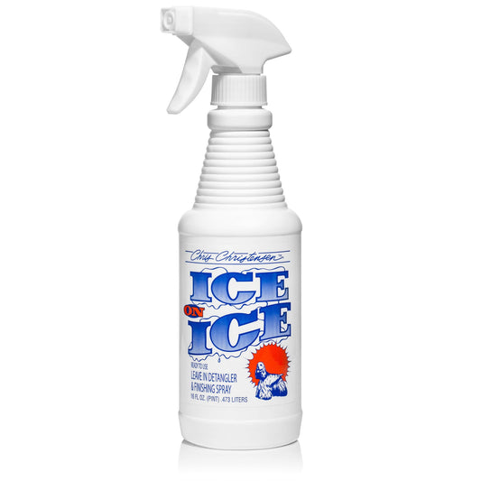 Chris Christensen Ice on Ice Dog Detangler & Finishing Spray – Ready to Use, Conditions, Prevents Residue, All Coat Types, Professional Grooming, 16oz, USA Made