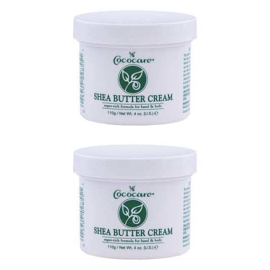 COCOCARE Shea Butter Cream, 4oz Jar - Super Rich Formula, Lightly Scented Body Moisturizer with Coconut Oil - Fast Absorbing Non-Greasy Care for Body