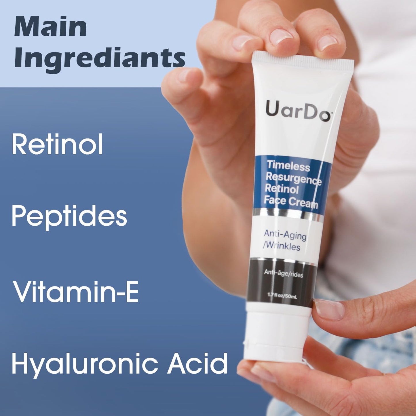 Uardo Timeless Resurgence Retinol Face Serum 1.7 Fl Oz/ 50ml - usn114 | For All Skin Types | Helps with Fine Lines, Wrinkles, & Uneven Skin