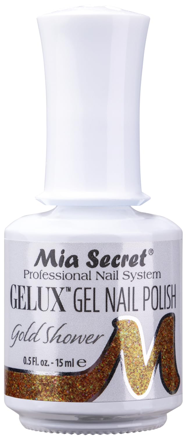 Mia Secret Gelux Soak-off gel nail polish color Gold Shower - Gel polish cured with nail lamp - Esmaltes para uñas en gel de larga duración para Beauty & Personal Care Mia Secret