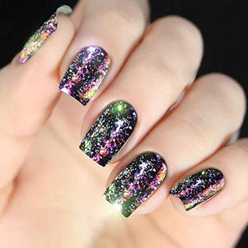 Mygitter Nail Art Chameleon Sequins Laser Glitter Holographic Flakes Paillette Galaxy Mirror Powder 3 Boxes Beauty & Personal Care Mygitter