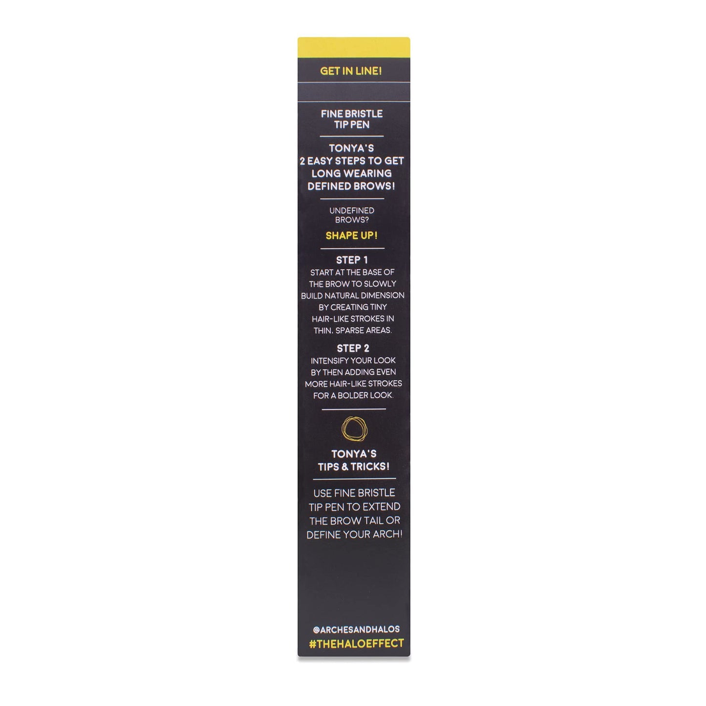 Arches and Halos Fine Bristle Tip Pen - Eyebrow Pencils for Women - Vegan Brow Pencil - Smudge-Proof, Buildable Formula - Charcoal - 0.02 oz