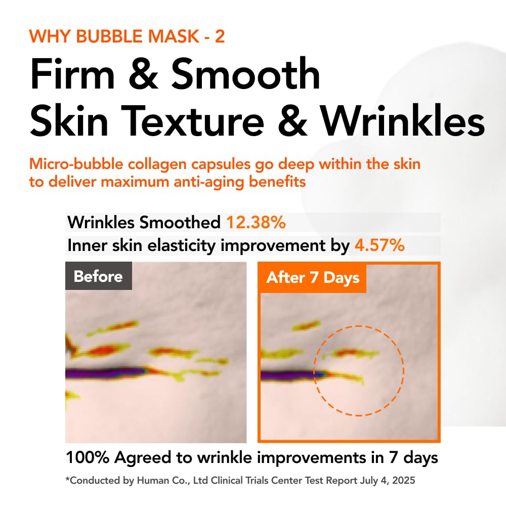 MENOKIN 30 Seconds Quick Bubble Mask [LIFT] - [Collagen] & Niacinamide in Micro-bubbles for Anti Aging, Boost Elasticity, Fine Lines, Korean Glass Beauty and Personal Care MENOKIN