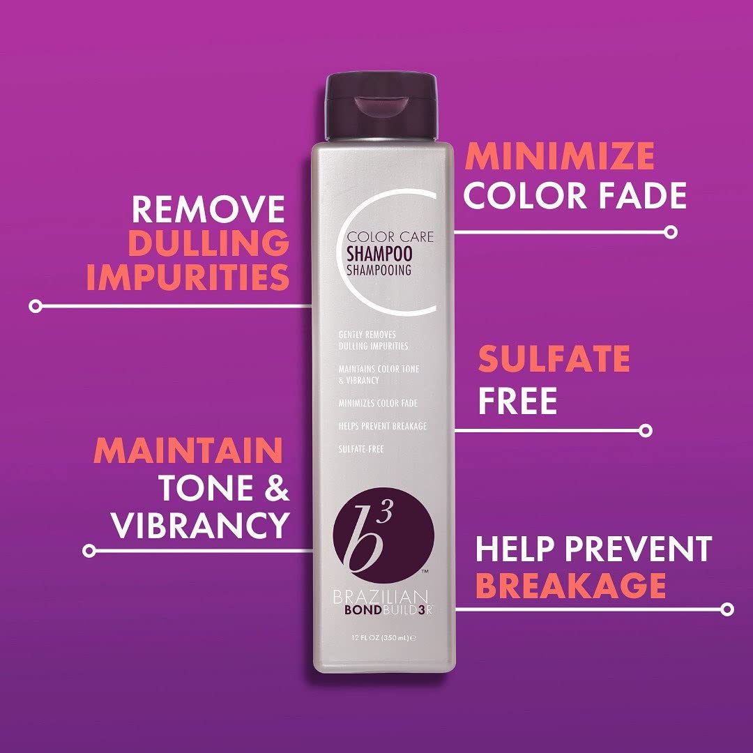 B3 BRAZILIAN BONDBUILDER Color Care Shampoo & Conditioner with Ionic Colour Lock Set Purifies, Hydrates, Detangles & Protects Color Treated Hair