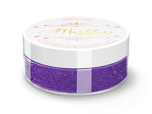 MARBLERS Glitter Mica Powder [Purple Vibe] 0.14oz (4g) | Glitter Mica | Highly Pigmented | Non-Toxic, Vegan, Cruelty-Free | Eyeshadow, Body Butter