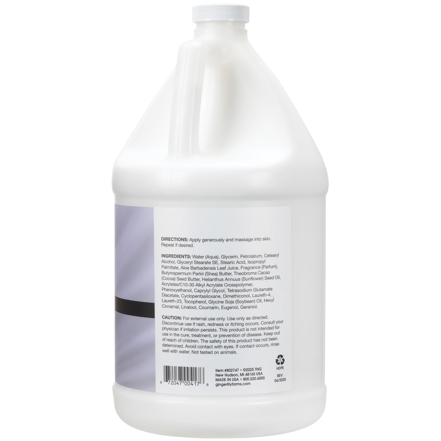 Ginger Lily Farms Botanicals Shea Indulgence 24H Deep Hydration Body Lotion, 100% Vegan & Cruelty-Free, Lavender Chamomile Scent, 1 Gallon (128 fl oz)