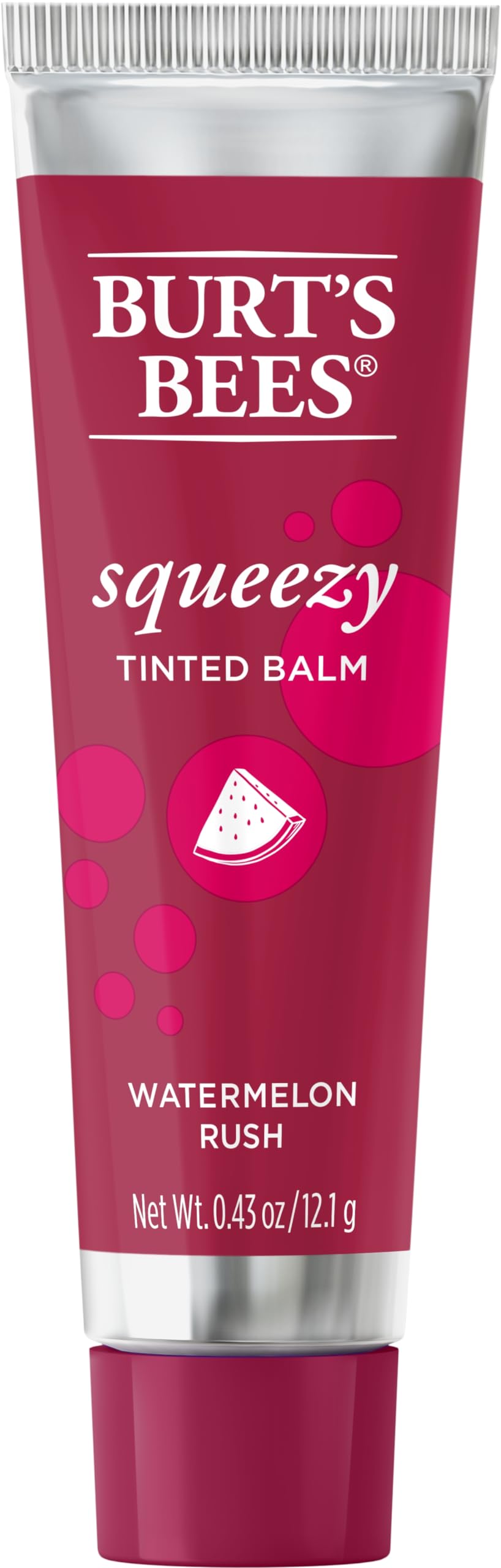 Burts Bees, Squeezy Tinted Lip Balm - Watermelon Rush, 0.43 Ounce