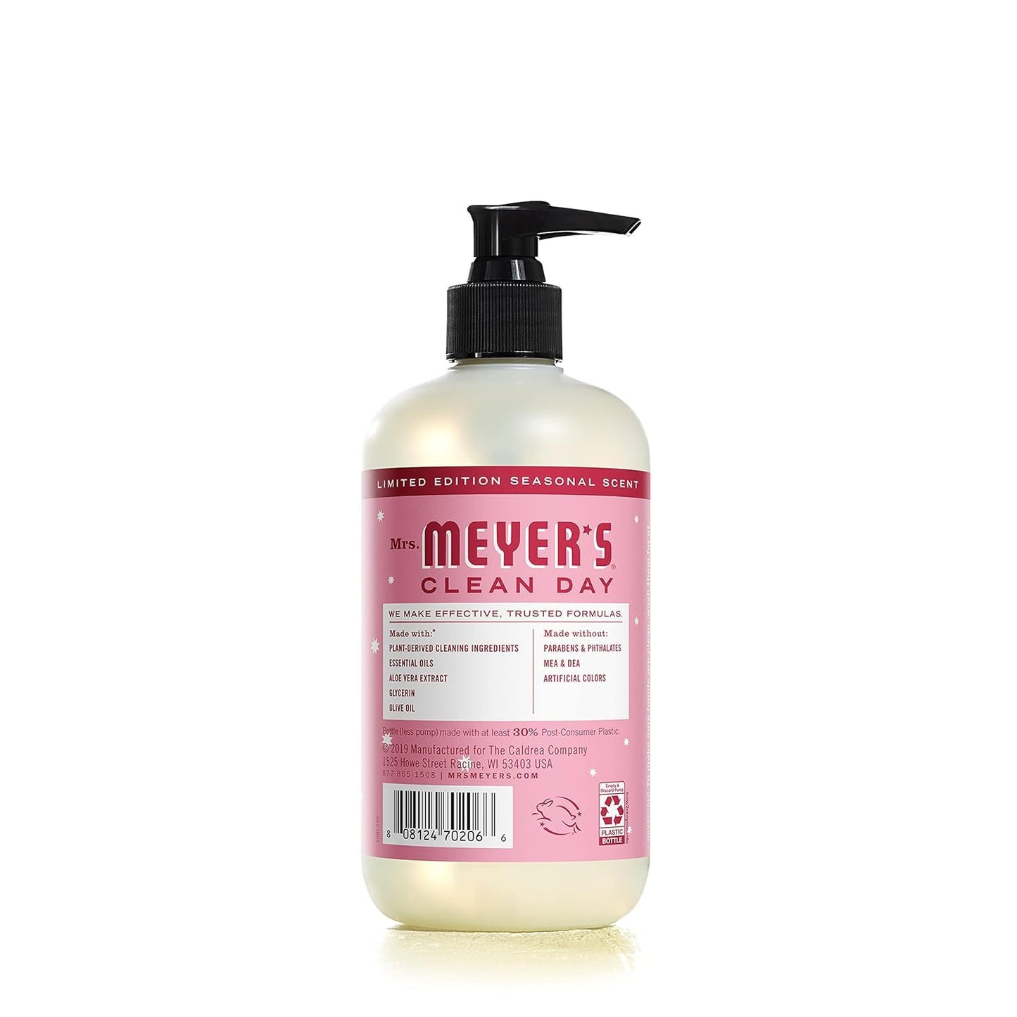 Mrs. Meyer's Clean Day Liquid Hand Soap, Hand Wash Made with Essential Oils, Peppermint Scent, 370 ml Soap Pump Bottle