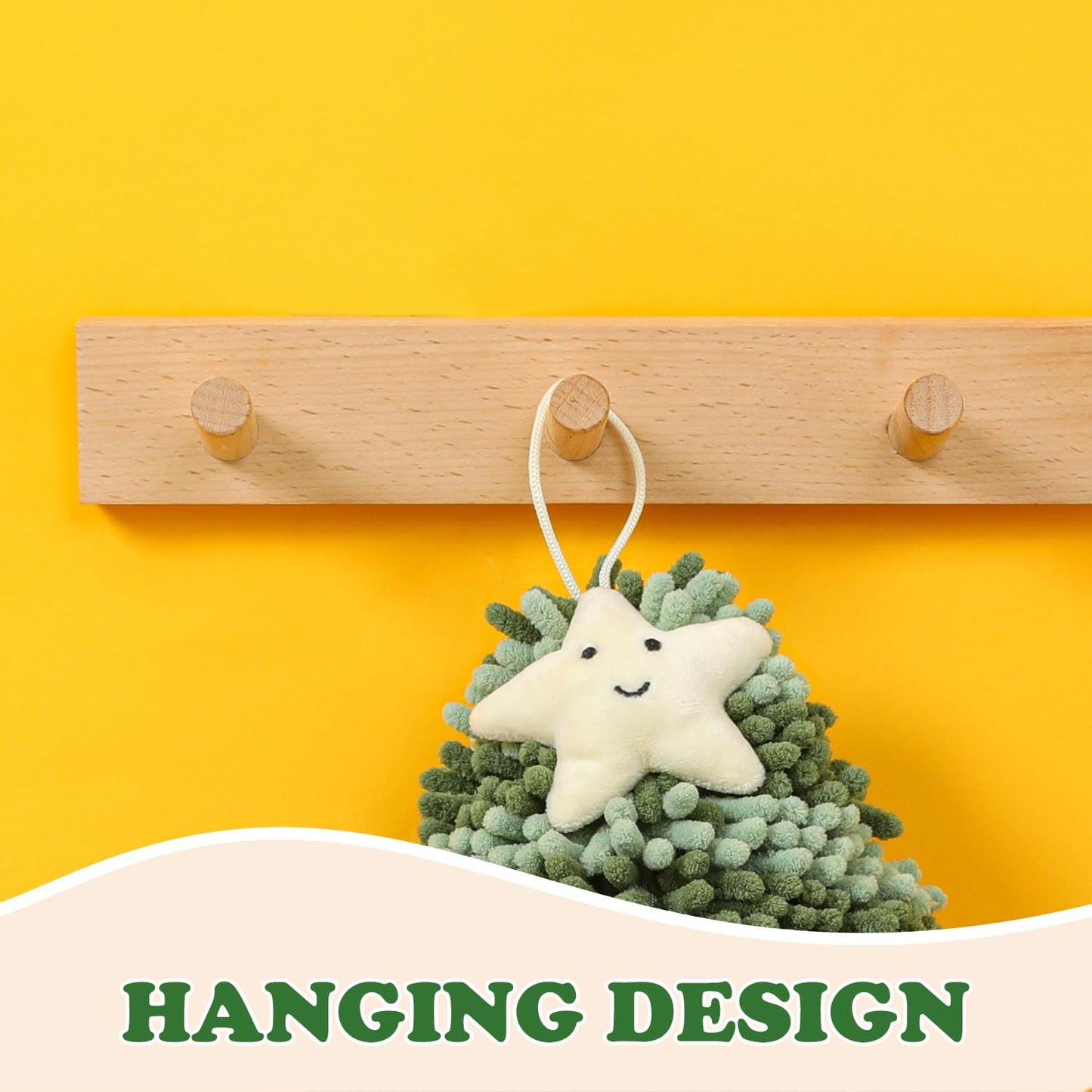 Tyrafry Christmas Chenille Bath Hand Towel, Adorable Christmas Tree Shape, Ultra-Soft Absorbent Decorative Hand Towel, Hanging or Display Use…