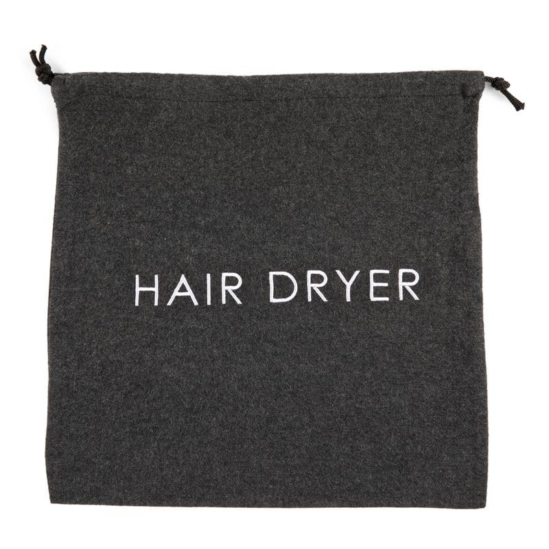 Jerdon 12” x 12” Gray Hair Dryer Bag with Drawstring