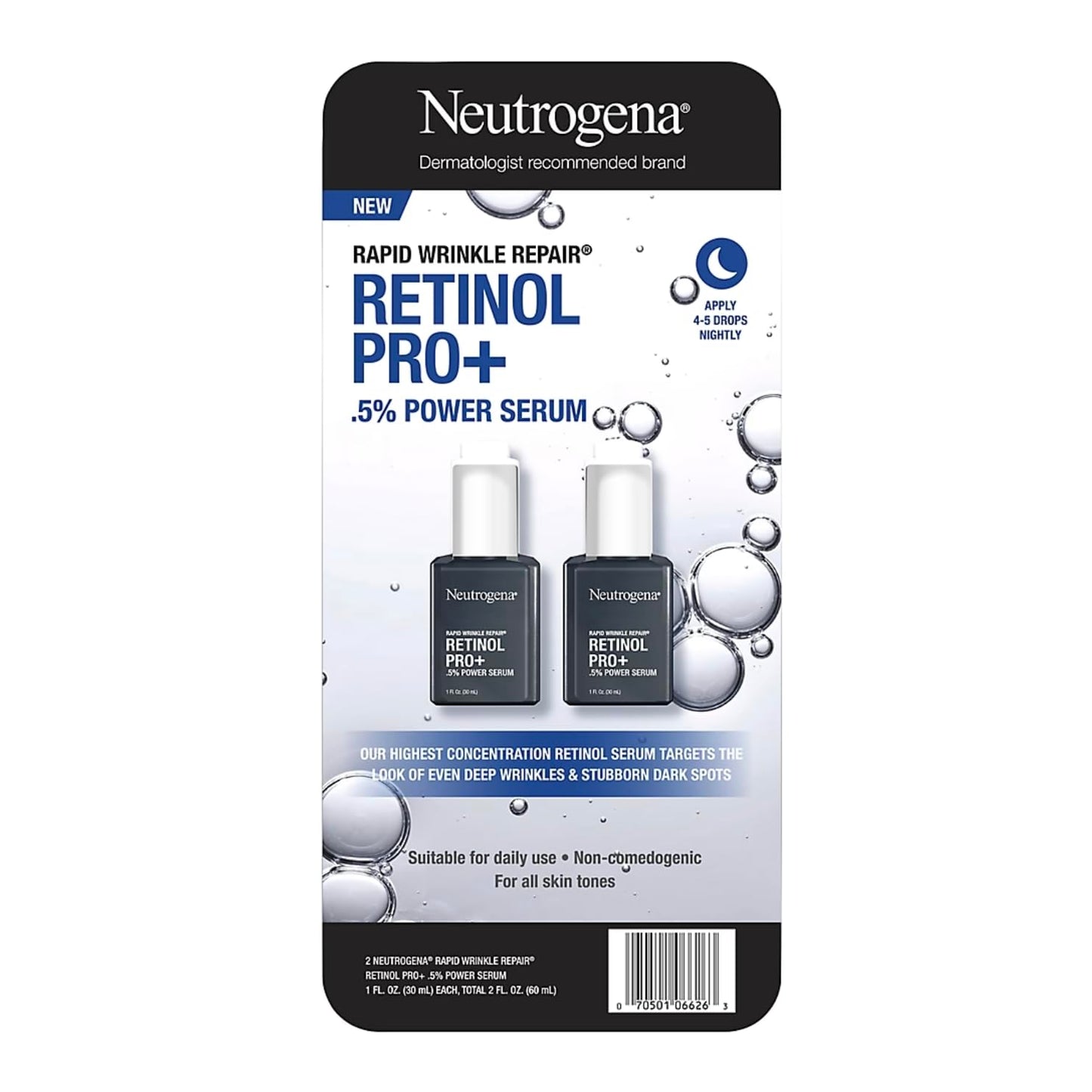 Neutrogena Rapid Wrinkle Repair Retinol Pro+.5% Power Facial Serum, Gentle Anti-Aging Face Serum with.5% Pure Retinol & Nourishing Emollients