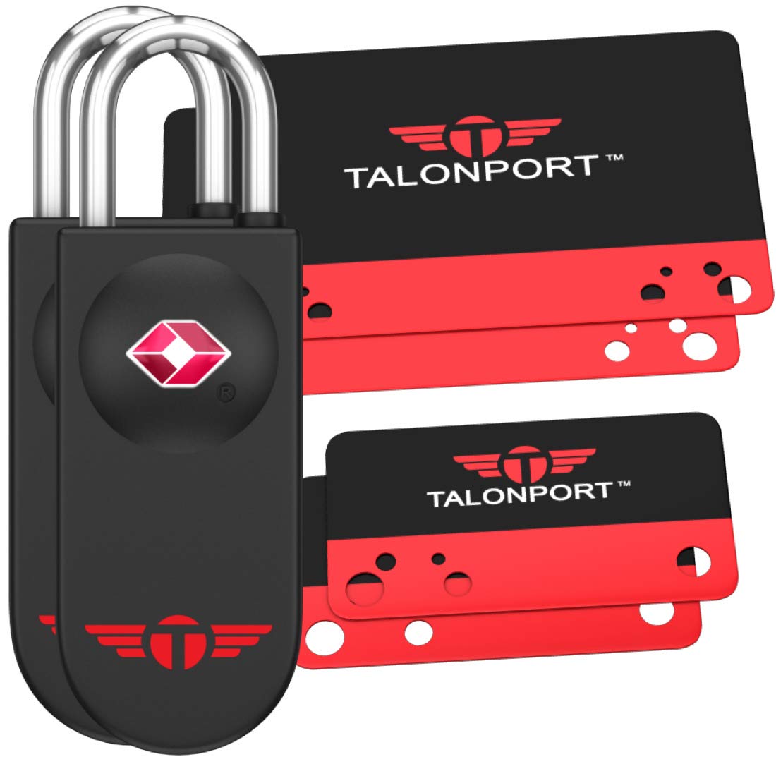 Keyless TSA Approved Luggage Locks – 2 Pack Travel Padlocks with Lifetime Card Keys, No Combination to Remember