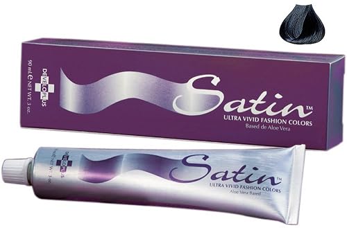 Developlus Satin Blue Black Hair Color, 1BB, 3 Ounce