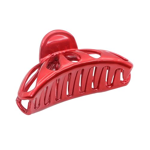 Parcelona French Small Rain Drop Small 2 3/4 Inches Red Jaw Hair Claw Clip (Glossy Red)