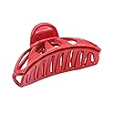 Parcelona French Small Rain Drop Small 2 3/4 Inches Red Jaw Hair Claw Clip (Glossy Red)
