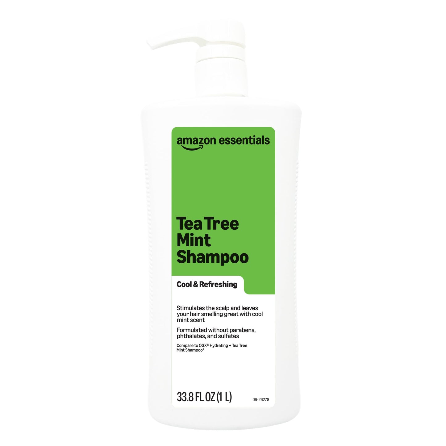 Amazon Essentials Tea Tree Mint Shampoo, Cool & Refreshing, Sulfate-free Formula, 33.8 Fl Oz, Pack of 1 Beauty and Personal Care Amazon Essentials Default Title