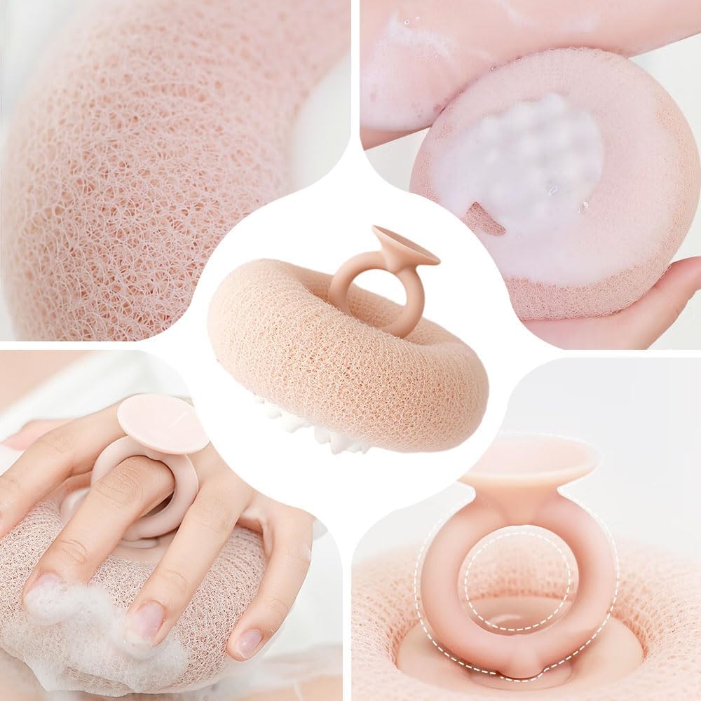 Super Soft Sunflower Suction Cup Bath Ball, 2-in-1 Shower Scrubber Sponge for Body, Upgraded Sponge Mesh Pouf Bath Ball, Magic Exfoliating Bath Sponge Beauty and Personal Care anykill
