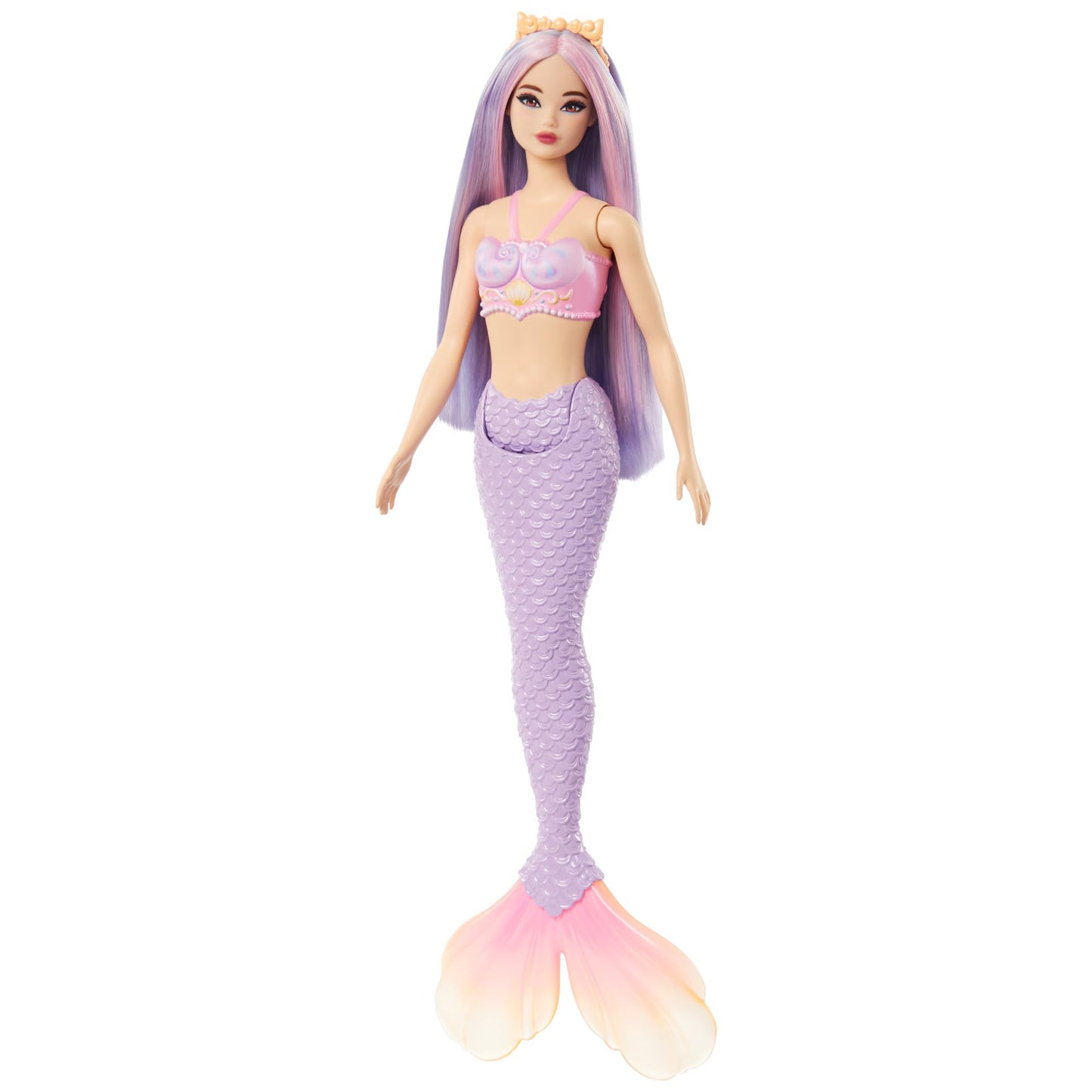 Barbie Mermaid Doll with Pink & Lilac Fantasy Hair & Headband Accessory, Toy with Shell-Inspired Bodice & Lavender Tail