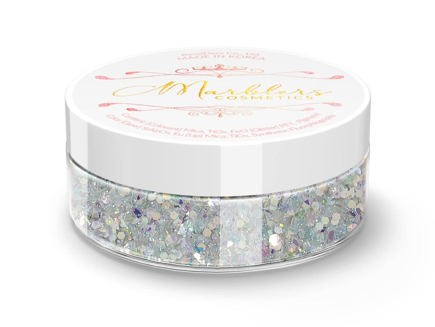 MARBLERS Mixed Shaped Face & Body Glitter [Silver] 0.18oz (5g) | Chunky | Chopped | Flake | Non-Toxic | Vegan | Cruelty-Free | Festival, Rave & Party