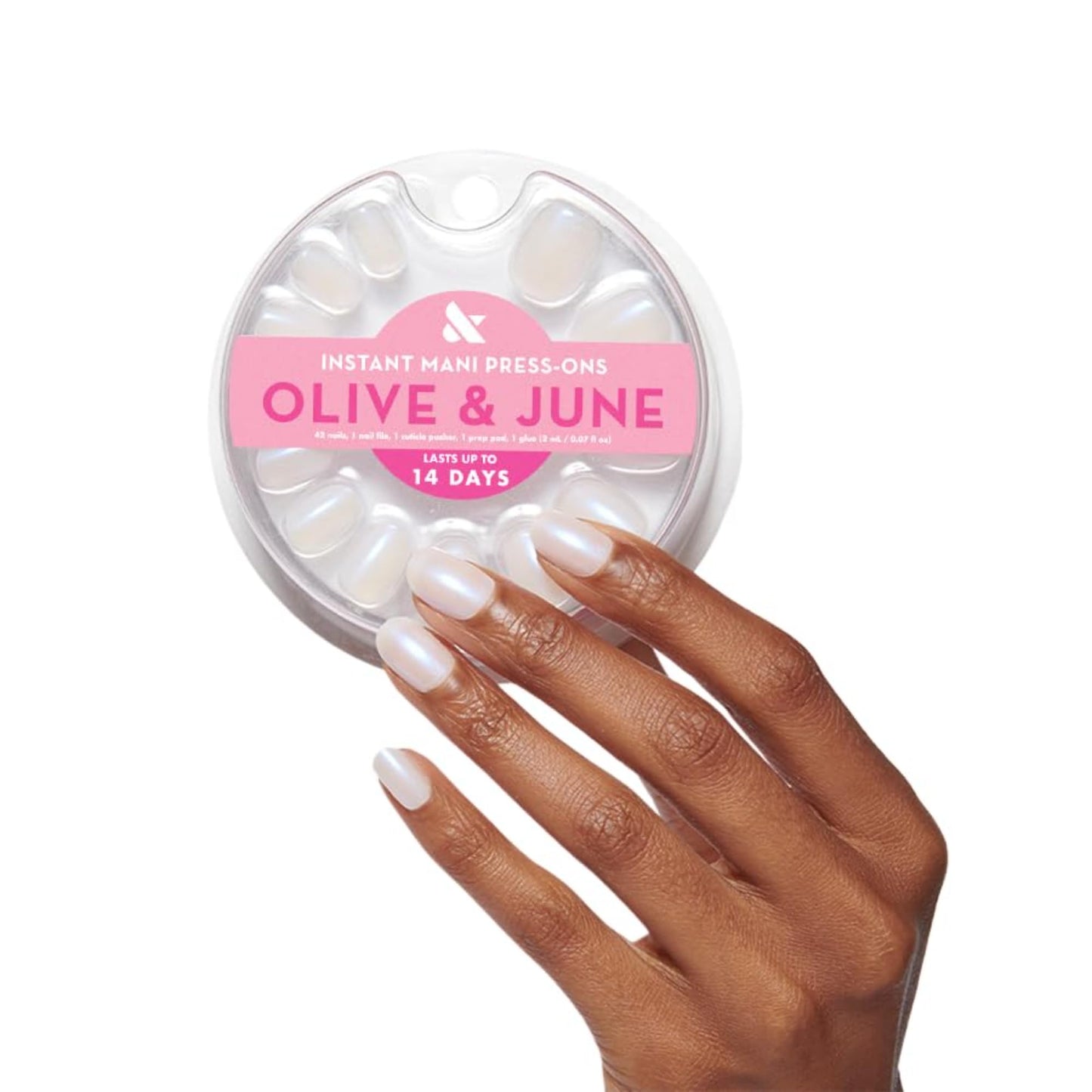 Olive & June Instant Mani Summer Press-On Nails (Glue) | 42 Fake Nails, 21 Sizes | Non-Toxic, Long-Lasting Recycled Materials Realistic Look | Beauty & Personal Care Olive & June