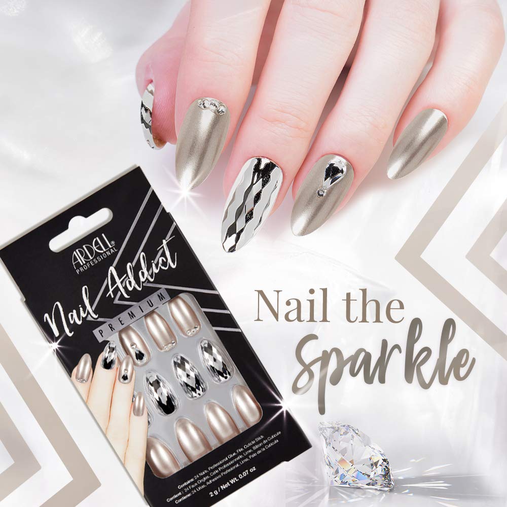 Ardell Nail Addict Premium Artificial Nail Set, Champagne Ice Beauty & Personal Care Ardell