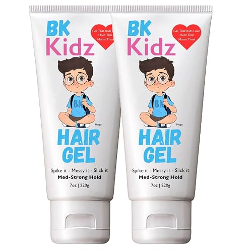BK Kidz Hair Gel - 7oz x 2: Double Pack of Gentle Hair Styling Gel for Kids - Spike It - Messy It - Slick It