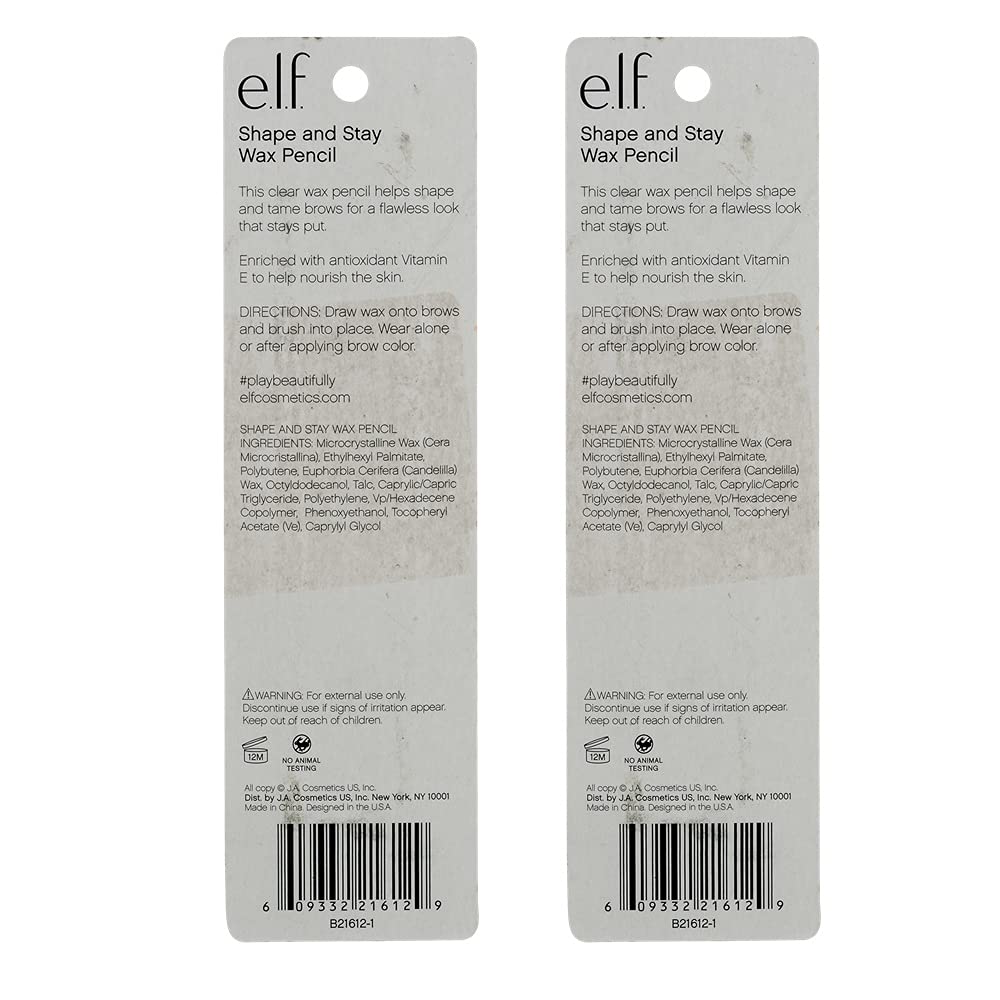 Pack of 2 e.l.f. Shape and Stay Wax Pencil, Clear 21612