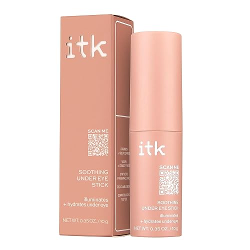 ITK Skincare Caffeine + Aloe Vera Under Eye Stick Face Moisturizer for Fine Line & Wrinkle Repair - Travel Size - Anti Aging Dark Circle Under Eye