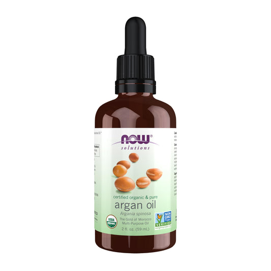 NOW Foods Solutions, Organic Argan Oil, Certified Organic and 100% Pure, "Gold of Morocco" Multi-Purpose Oil, 2-Ounce Beauty & Personal Care NOW Foods