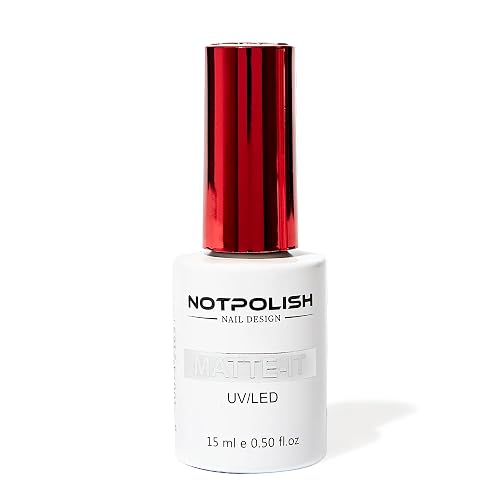 Notpolish Matte-It Gel Top Coat - Long-Lasting, Chip-Resistant Matte Finish | No-Wipe Formula for Smooth, Velvety Nails | Professional & Home Use Beauty & Personal Care Notpolish