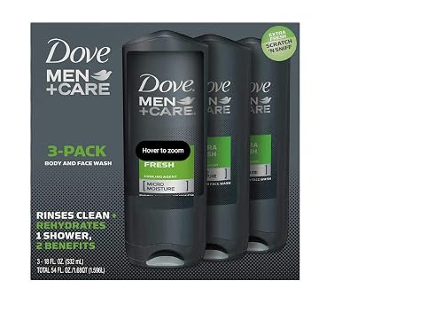 DOVE 1169195 Mens Body Wash Extra Fresh 18 oz.,(Pack of 3)