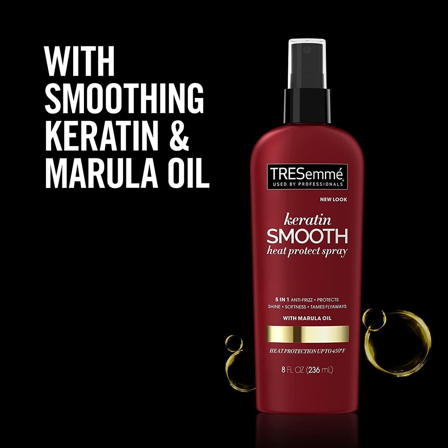 Tresemmé Heat Protect Spray with Marula Oil, Keratin Smooth for 5-in-1 Anti-Frizz Control 8 Oz Beauty and Personal Care TRESemmé