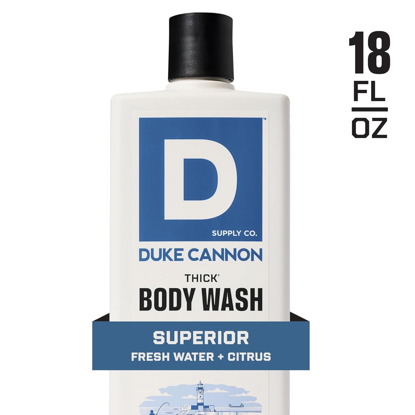 Duke Cannon Supply Co. Thick High Viscosity Body Wash - 3X Thicker, Cleansing Shower and Bath Gel, Mineral-Enriched for Men - Men’s Body Scrub
