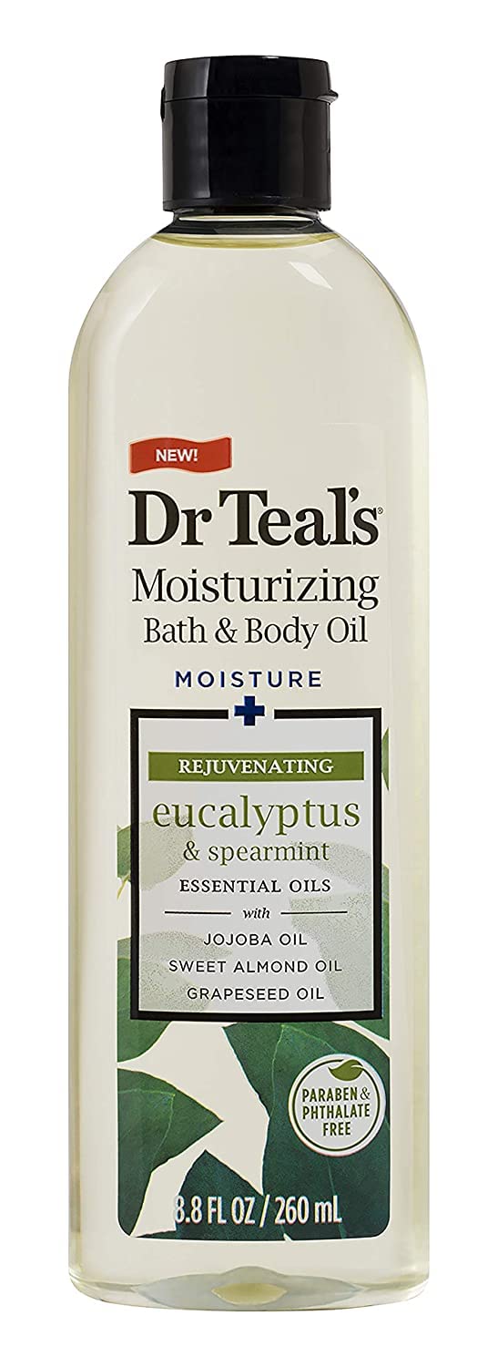 Dr. Teals Bath & Body Oil Variety Gift Set (3 Pack, 8.8oz Ea.) - Rejuvenating Eucalyptus, Ultra Rich Shea Butter, & Nourishing Coconut Oil - Essential Beauty & Personal Care Dr Teal's