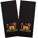 Home Collections by Raghu Homecoming Towel (Set of 2), 18" x 28", Black