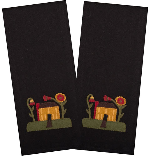 Home Collections by Raghu Homecoming Towel (Set of 2), 18" x 28", Black