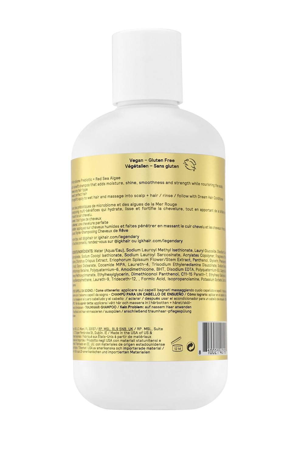 IGK LEGENDARY Dream Hair Shampoo | Healthy + Hydrated + Shine | Vegan + Cruelty Free | 8 Oz