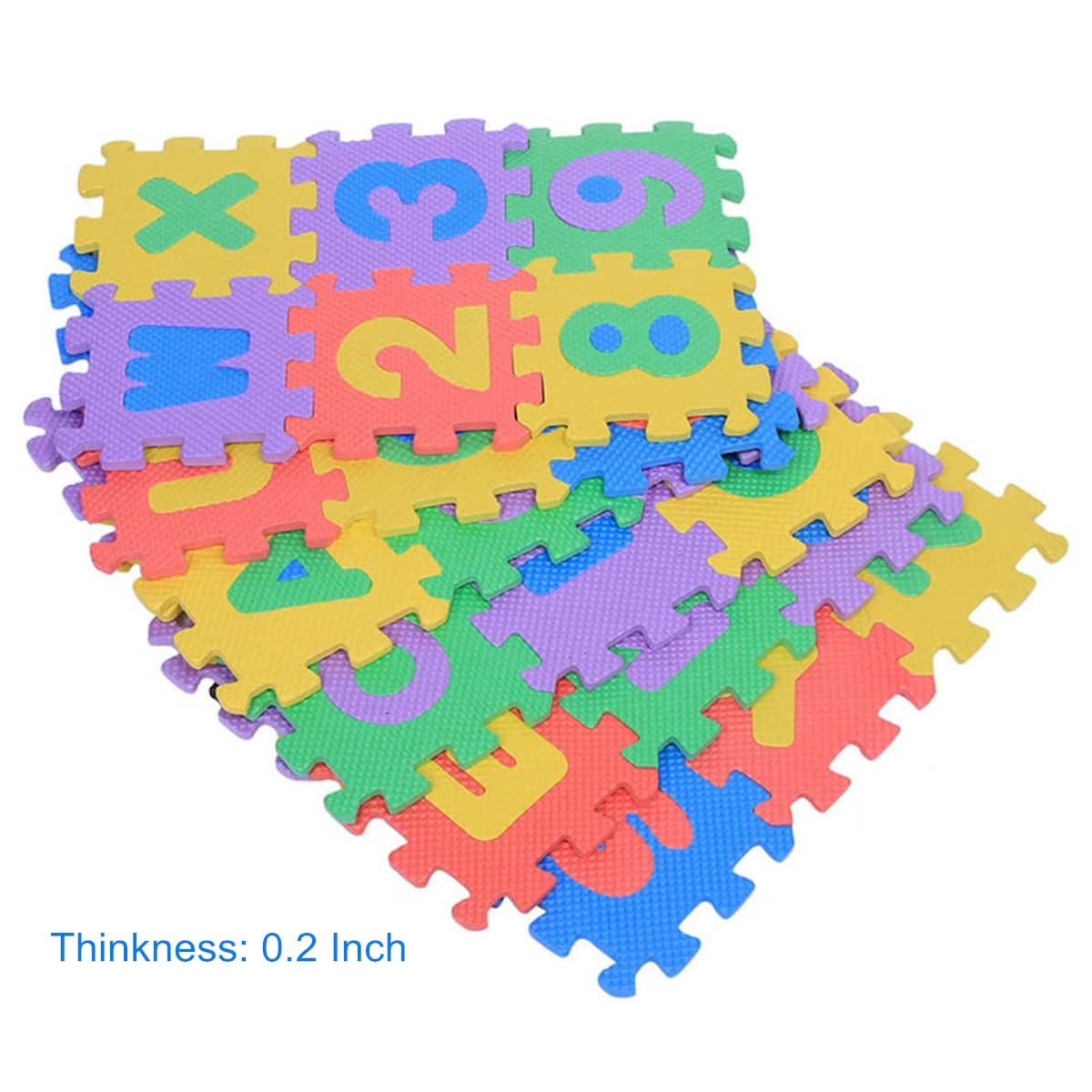 Kids Foam Play Mat – 36 PCS Alphabet & Number Puzzle Tiles, Small 5.5"x5.5" EVA Interlocking Mats, 29"x29" Total Size (Not for Sitting)